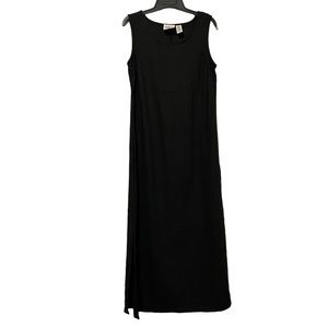 Vintage Ease Sport Linen Blend Black Sleeveless Maxi Dress